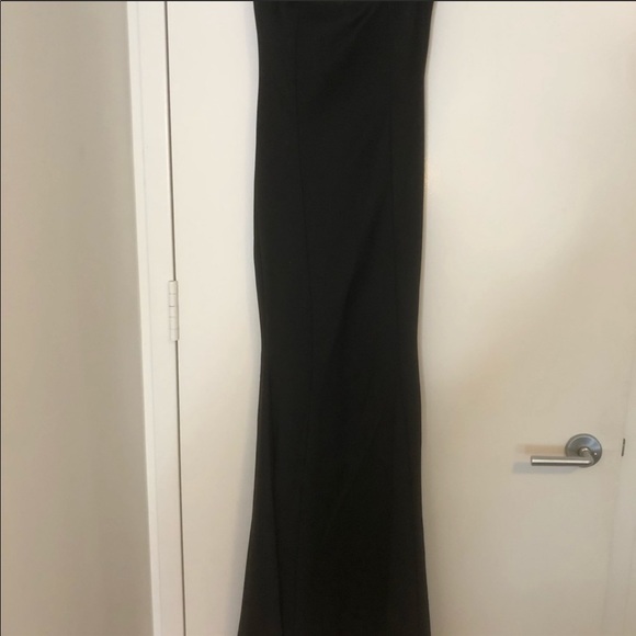 Black Strapless Fishtail Maxi Dress - Picture 4 of 6